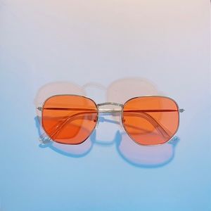 Polygon Frame Metal Sunglasses Women